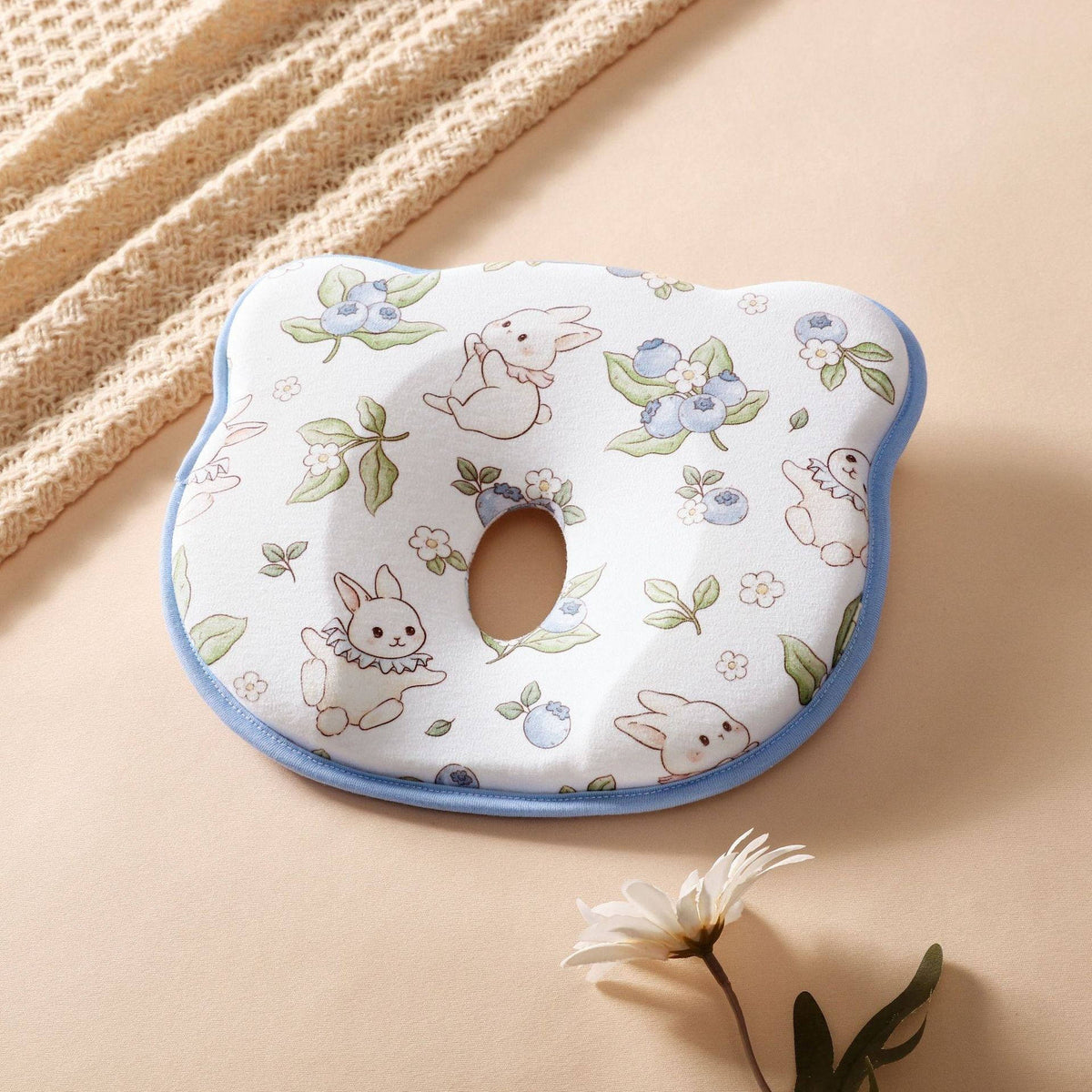 U-Shaped Infant Head Support Pillow for Newborns - Soft Breathable Baby Cushion for Supervised Tummy Time, Machine Washable